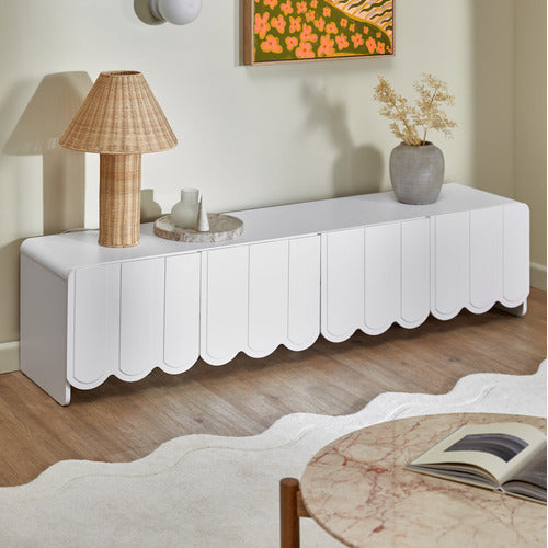 180CM FIONA SCALLOPED 4 DOOR TV UNIT