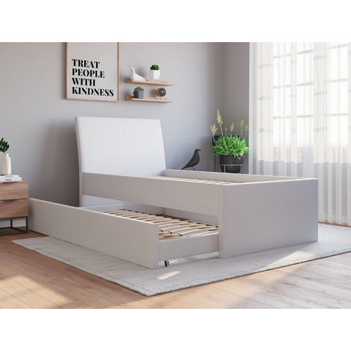 RAWSON & CO VIVIAN KING SINGLE FAUX LEATHER TRUNDLE BED