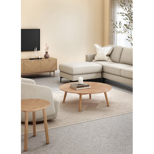 DION HERRINGBONE OAK WOOD COFFEE TABLE