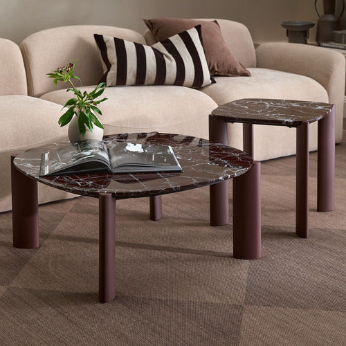 MARILYN MERLOT MARBLE COFFEE TABLE