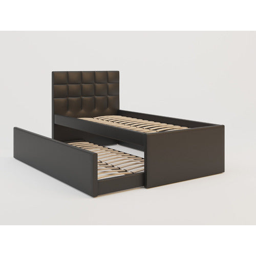 RAWSON & CO LANDA FAUX LEATHER KING SINGLE BED WITH TRUNDLE