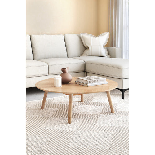 DION HERRINGBONE OAK WOOD COFFEE TABLE