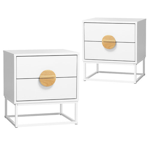 LIVING FUSION DALTON BEDSIDE TABLES (SET OF 2)