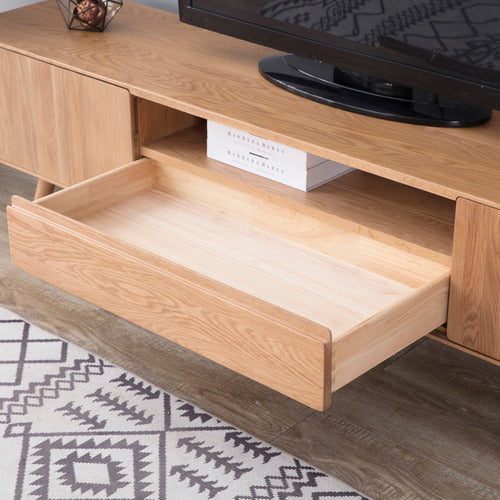 200CM EDEN SOLID AMERICAN OAK TV UNIT