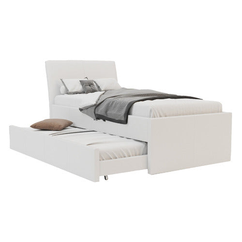 RAWSON & CO VIVIAN KING SINGLE FAUX LEATHER TRUNDLE BED