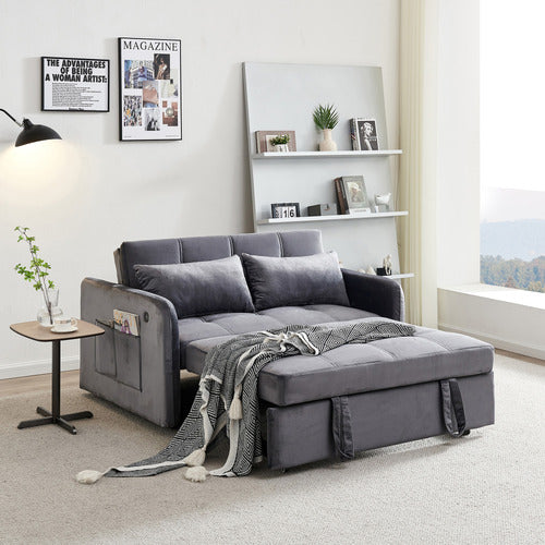 EVERGREEN HOME LIVIANA 2 SEATER SINGLE VELVET SOFA BED
