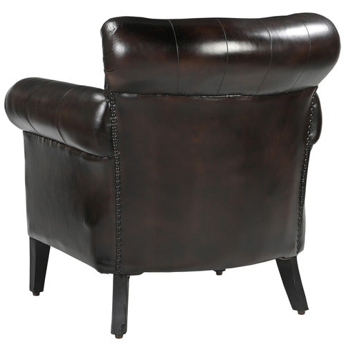 THE DECOR STORE CHOCOLATE LEATHER ARM CHAIR