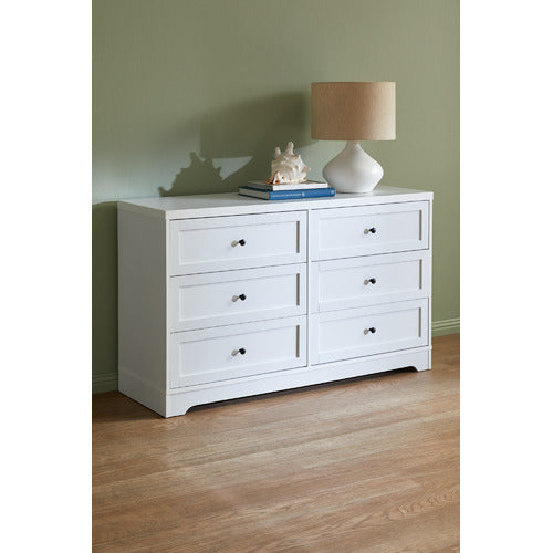 LIVING FUSION WHITE AURORA 6 DRAWER CHEST