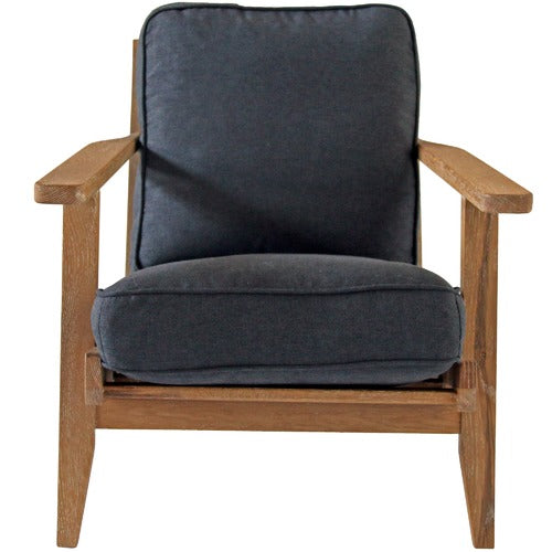 NATURALLY PROVINICIAL COILA SOLID OAK & LINEN LEISURE ARMCHAIR