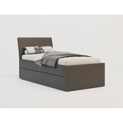 RAWSON & CO VIVIAN KING SINGLE FAUX LEATHER TRUNDLE BED