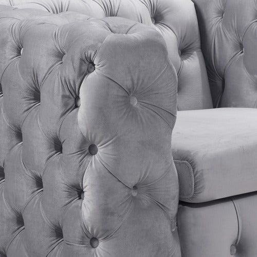 SOUTHERN STYLERS EDDARD 3 SEATER VELVET SOFA
