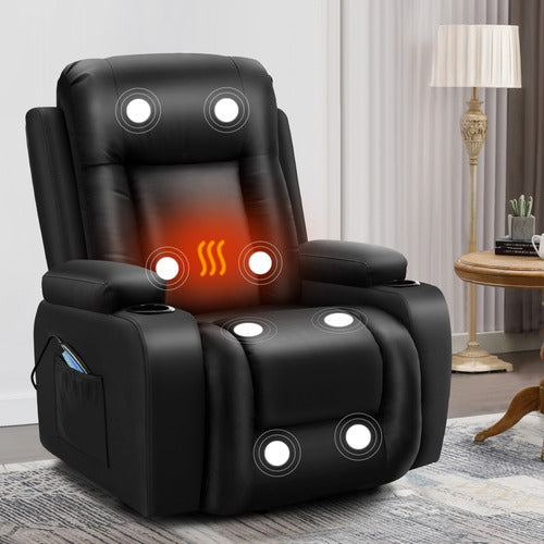 HOXTON ROOM POLO FAUX LEATHER HEATED MASSAGE RECLINER CHAIR