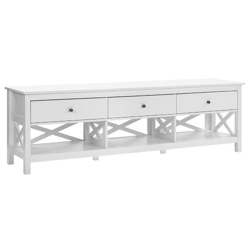180CM WHITE NOOSA 3 DRAWER TV UNIT