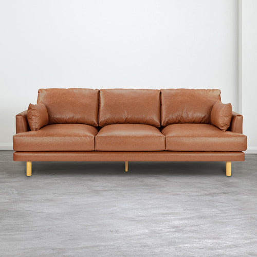 BUNGALOW PREMIUM 3 SEATER FAUX LEATHER SOFA