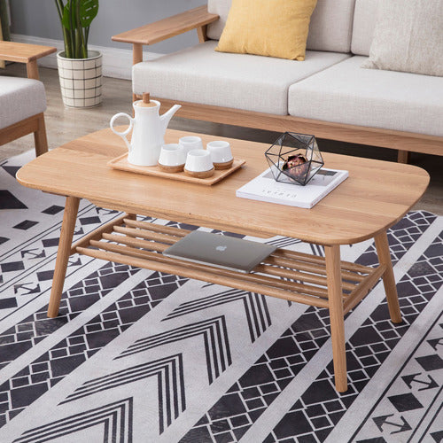 OSCAR OAK COFFEE TABLE WITH SHELF