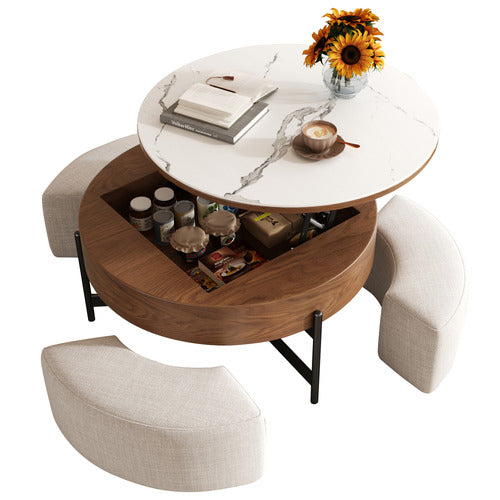 SHIRLEY LANE FURNITURE 4 PIECE ABUELA OTTOMAN & COFFEE TABLE SET