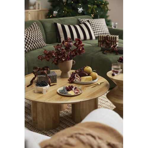 CLOVER MANGO WOOD PILLAR LEG COFFEE TABLE