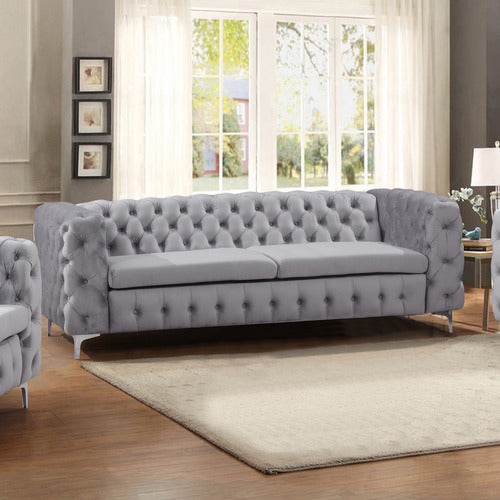 SOUTHERN STYLERS EDDARD 3 SEATER VELVET SOFA