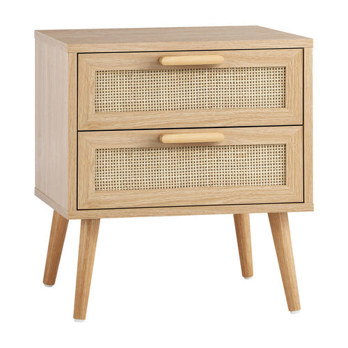 LIVING FUSION HOLLY RATTAN 2 DRAWER BEDSIDE TABLE
