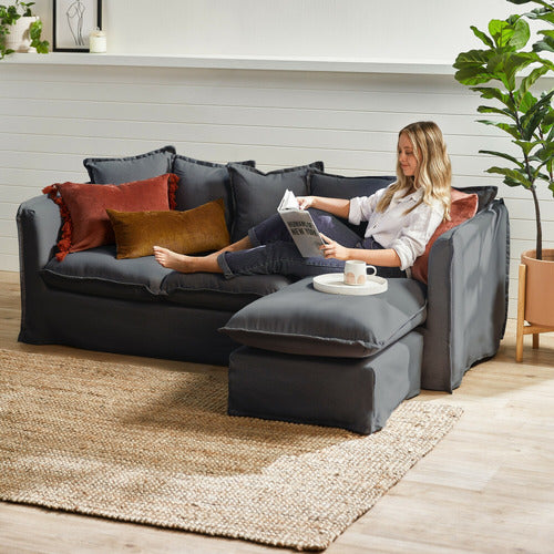 MONTAUK SLIPCOVER REVERSIBLE CHAISE SOFA