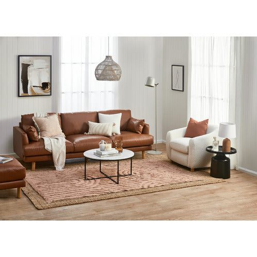 BUNGALOW PREMIUM 3 SEATER FAUX LEATHER SOFA