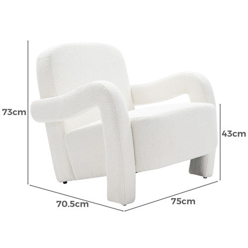 EVER DREAMING LIVING JULIAN BOUCLE ACCENT CHAIR