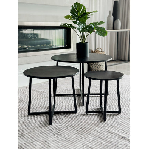 HOME & LIFESTYLE 3 PIECE RIO MANGO NESTING COFFEE TABLE SET