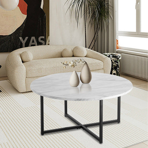 EVER DREAMING LIVING GAEL FAUX MARBLE COFFEE TABLE