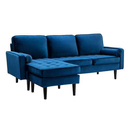 STOCKHOLM VELVET REVERSIBLE CHAISE SOFA