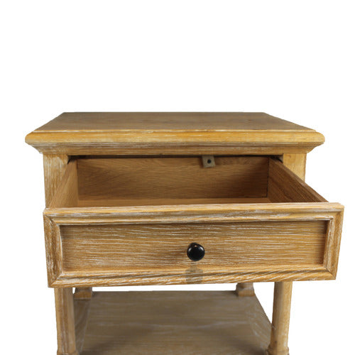 NATURALLY PROVINICIAL HARRIETT AMERICAN OAK BEDSIDE TABLE
