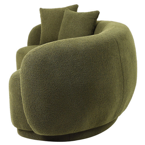 LIVING FUSION MILLIE 3 SEATER ROUNDED TEDDY SOFA