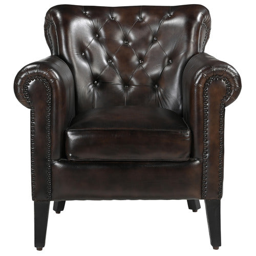THE DECOR STORE CHOCOLATE LEATHER ARM CHAIR