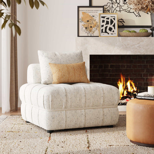 EVER DREAMING LIVING BEIGE ELLA 76CM WOOL-BLEND LOUNGE CHAIRS (SET OF 2)