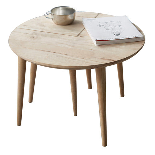 MAJA ANSEL DESIGN 2 PIECE PIZZA RUBBERWOOD COFFEE TABLE SET