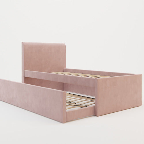 RAWSON & CO SELINA VELVET KING SINGLE BED WITH TRUNDLE
