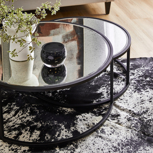 REXINGTON HOME 2 PIECE STELLA MIRROR-TOP NESTING COFFEE TABLE SET