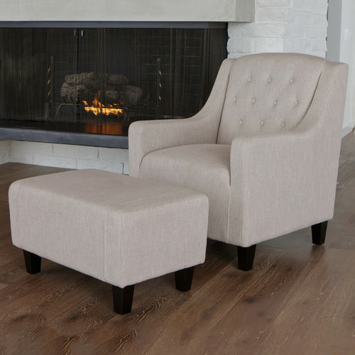 FURNITURE MARKET NOTTINGHAM ARMCHAIR & FOOTSTOOL SET