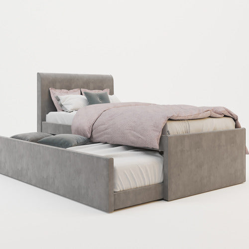 RAWSON & CO SELINA VELVET KING SINGLE BED WITH TRUNDLE