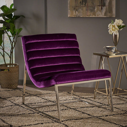FURNITURE MARKET CHANTELLE VELVET ACCENT CHAIR