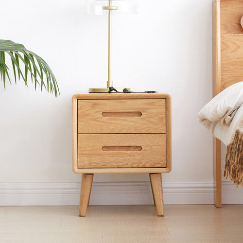 MODERN COLLECTIVE TYRONE AMERICAN OAK WOOD BEDSIDE TABLE