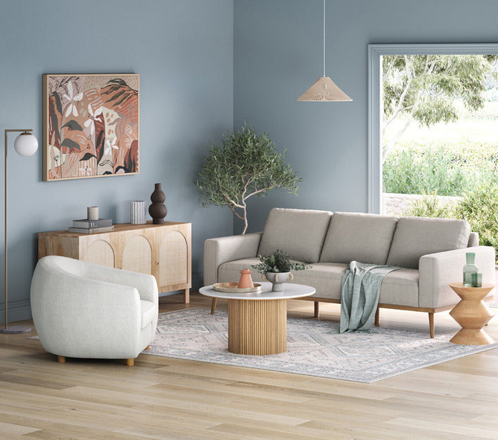 ANIKA MANGO WOOD & MARBLE COFFEE TABLE