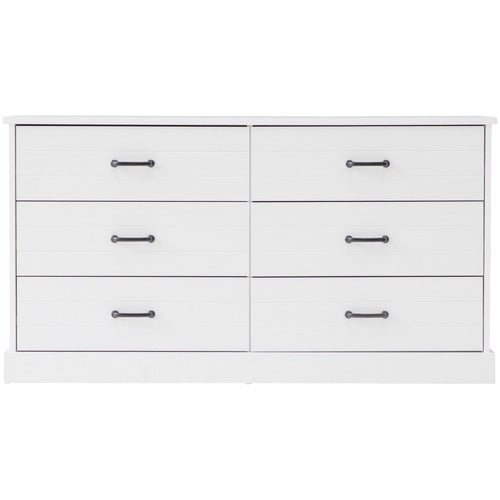 WEST VALLEY INTERIORS WHITE HAMPTONS 6 DRAWER CHEST