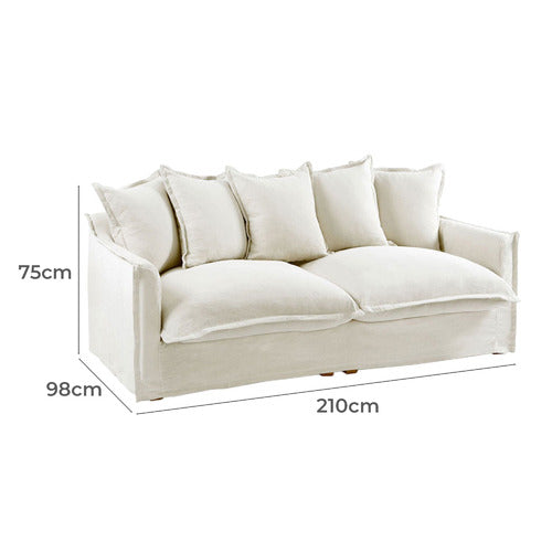 HYDE PARK HOME CUMULUS PREMIUM 3 SEATER COTTON SLIPCOVER SOFA