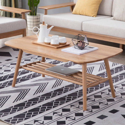 OSCAR OAK COFFEE TABLE WITH SHELF