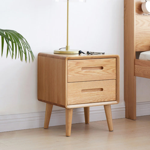 MODERN COLLECTIVE TYRONE AMERICAN OAK WOOD BEDSIDE TABLE