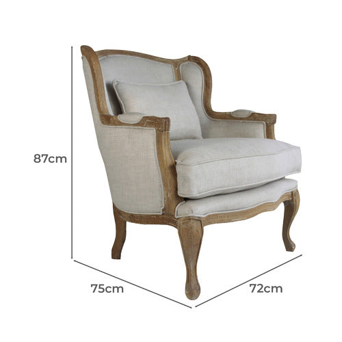 NATURALLY PROVINICIAL FRENCH COUNTRY HIGH BACK WING ARMCHAIR