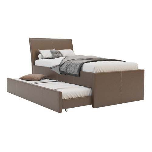 RAWSON & CO VIVIAN KING SINGLE FAUX LEATHER TRUNDLE BED