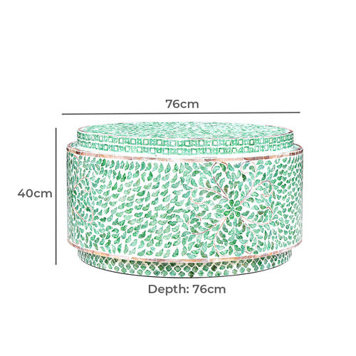 THE DECOR STORE FINLEY CAPIZ SHELL COFFEE TABLE