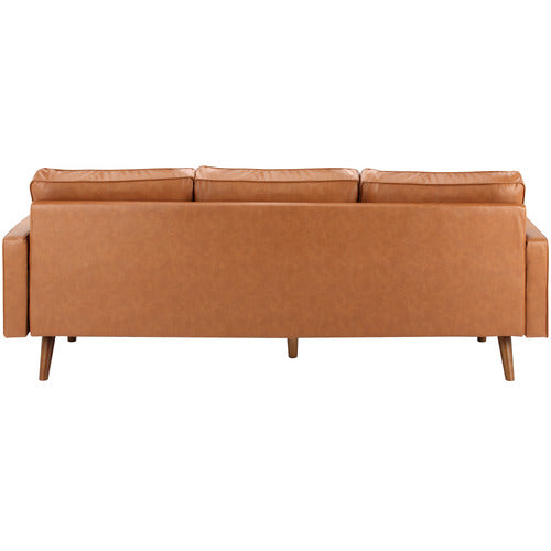 TAN STOCKHOLM FAUX LEATHER REVERSIBLE CHAISE SOFA