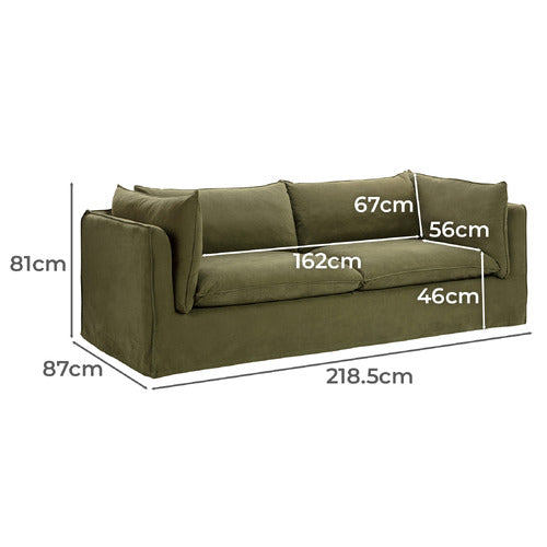 JUDE 3 SEATER SLIPCOVER SOFA